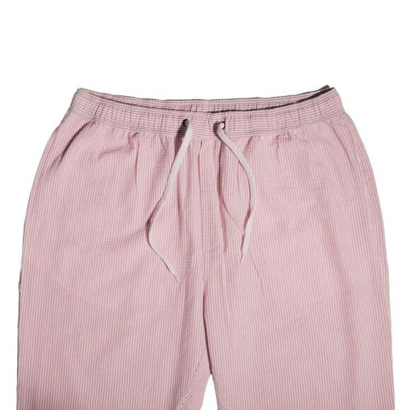 Mens Joggers Harem Pants Pink White Striped Drawstring Loose Casual Lounge XL - Picture 4 of 6